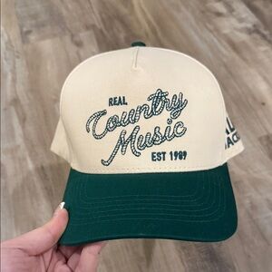 Never worn Alan Jackson Real Country Music Trucker Hat - Cream & Forest Green